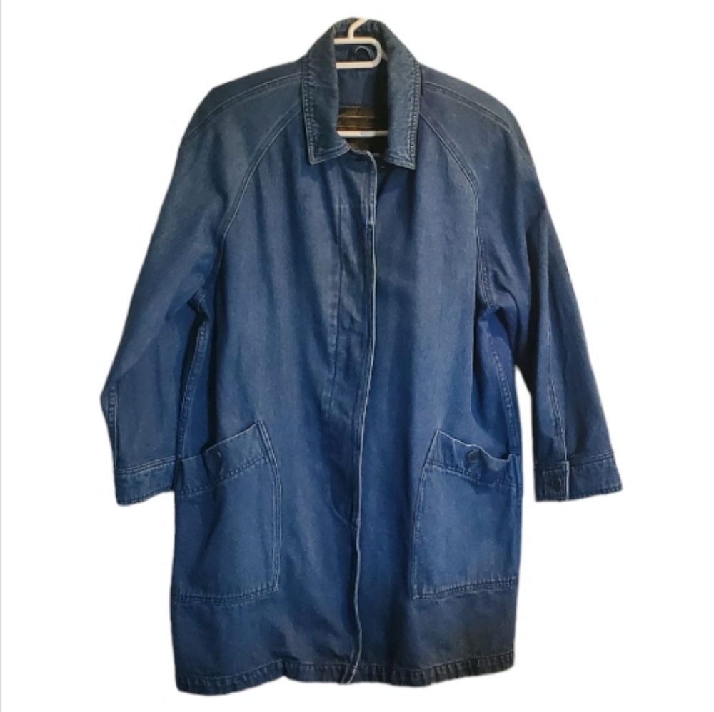 Vintage Eddie Bauer denim chore coat barn jacket large - Picture 1 of 7